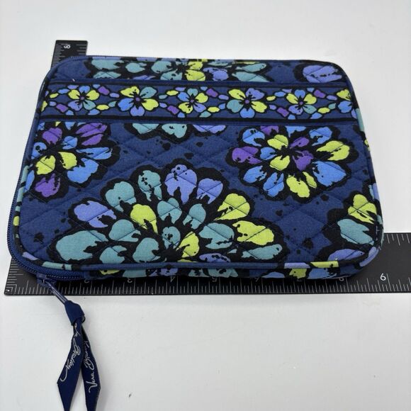 Vera Bradley Tablet iPad E Reader Kindle Sleeve Indigo Pop Blue Padded Zipper - Picture 5 of 7